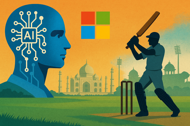 Microsoft CEO Satya Nadella unveils AI cricket app amid major India investment drive
